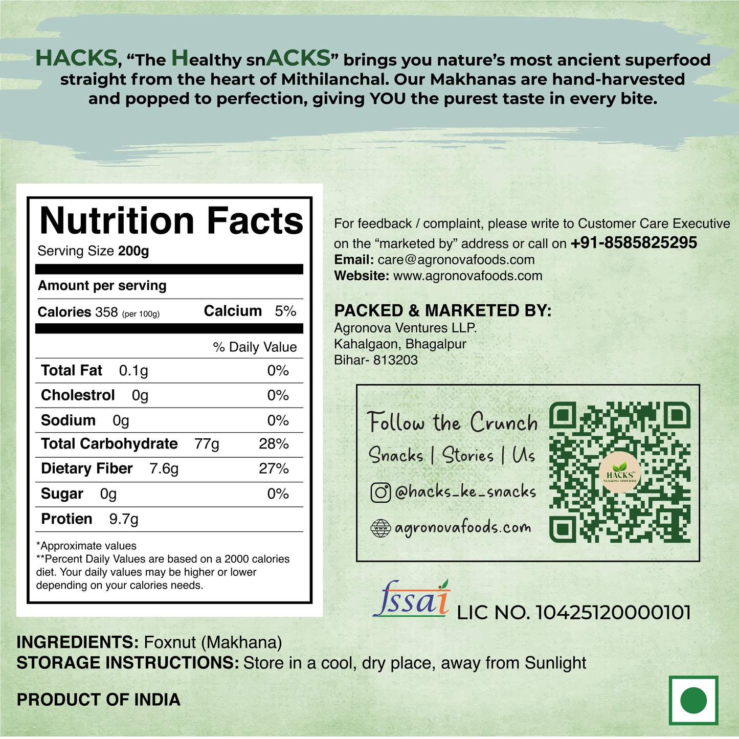 Hacks™ Jumbo Phool Makhana 100g