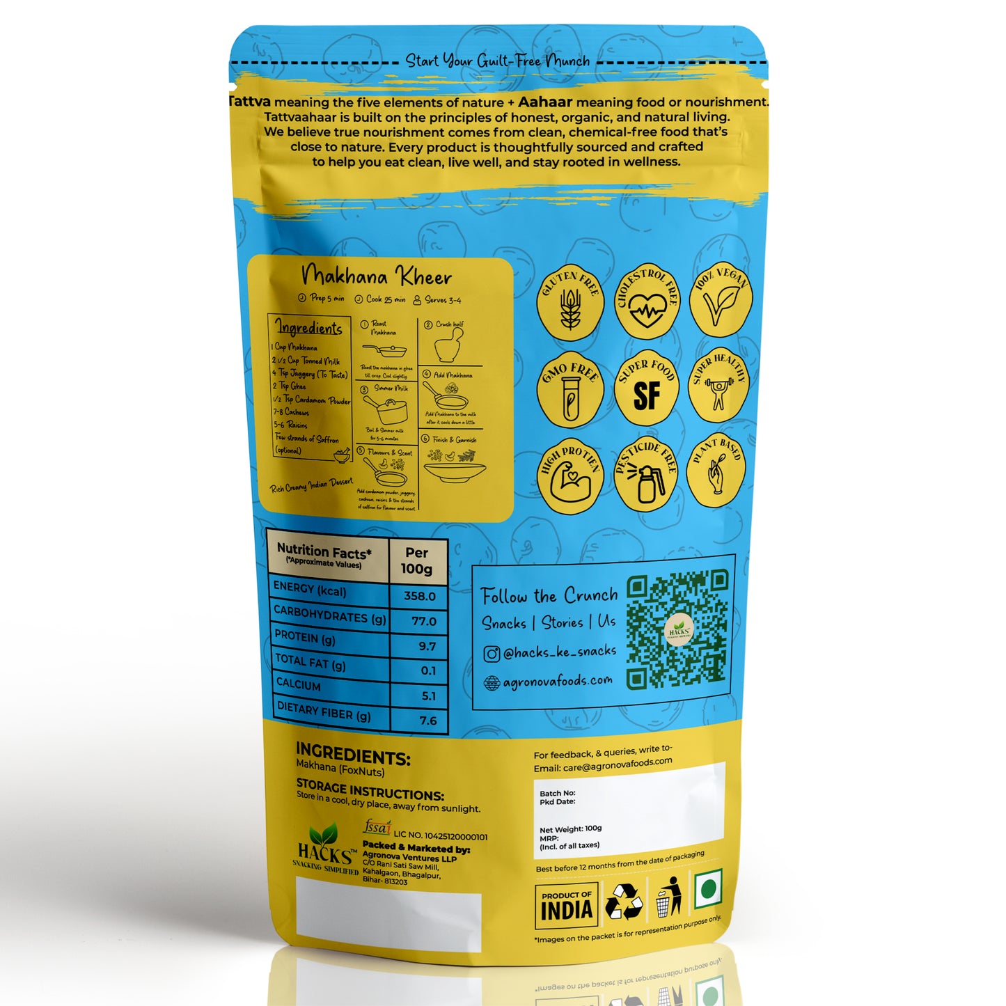 Tattva Aahaar by Hacks™ Premium Phool Makhana 250g